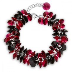 Náramek červeno-černý se Swarovski Elements Frou Frou BD6428SCJ Scarlet+Jet