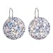 Stříbrné náušnice visací s krystaly Swarovski fialové kulaté 31161.3 Violet