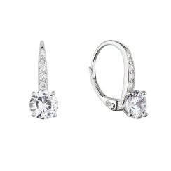 Stříbrné náušnice visací se zirkony bílé 11450.1