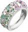 Stříbrný prsten s krystaly Swarovski mix barev fialová zelená růžová 35031.3 Sakura