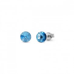 Náušnice modré Rivoli se Swarovski Elements Sweet Candy Studs K1122SS29AQ aquamarine 6 mm