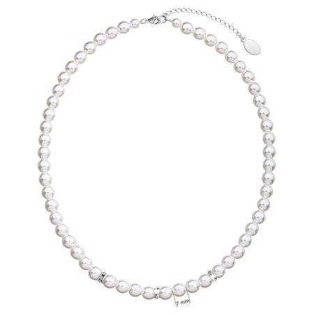 Perlový náhrdelník se Swarovski Elements 32012.1 Bílý