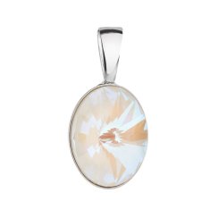 Stříbrný přívěsek s krystalem Swarovski bílý ovál 34245.4 Light Grey Delite