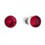 Strieborné náušnice Swarovski pecka s kryštálmi červené okrúhle 31113.3 Ruby