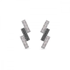 Náušnice šedé se Swarovski Elements Moonlight KFMP3CSN Silver Night