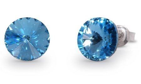 Náušnice modré Rivoli so Swarovski Elements Sweet Candy Studs K1122SS39AQ aquamarine 8 mm