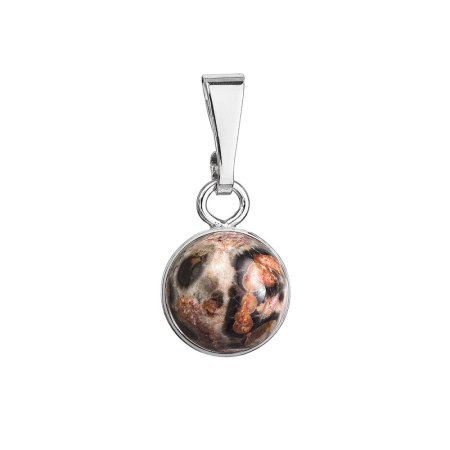 Strieborný prívesok s pravým minerálnym kameňom 14033.3 Jaspis Leopard Skin