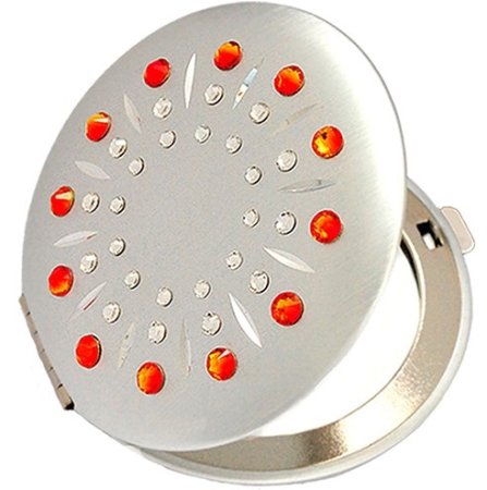 Kosmetické kapesní zrcátko se Swarovski Elements sun oranžové EL-01.3 Fireopal