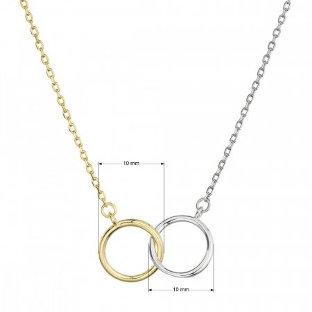Pozlacený a stříbrný náhrdelník DUET 62010