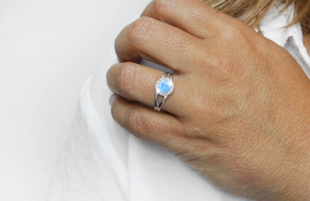 Prsteň modrý opál so Swarovski Elements Blue