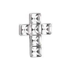 Stříbrný přívěsek s krystaly Swarovski bílý křížek 34236.1 Krystal