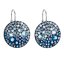 Strieborné náušnice visiace s kryštálmi Swarovski modré okrúhle 31161.3 Blue Style