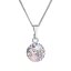 Strieborný náhrdelník so Swarovski kryštálmi okrúhly ružový 32086.3 Magic rose