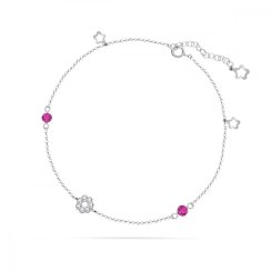 Retiazka na nohu ružový so Swarovski Elements Malo BA210113000F Fuchsia