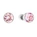 Stříbrné náušnice pecka se Swarovski krystaly růžové kulaté 31113.3 Light Rose
