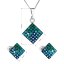 Sada šperkov s kryštálmi Swarovski náušnice, retiazka a prívesok zelený kosoštvorec 39126.3 Magic Green