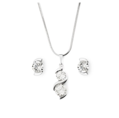 Souprava bílá se Swarovski Elements vlnka Krystal