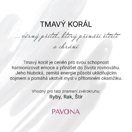 Náramek s minerálními kameny korál tmavý 43056.3