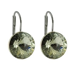 Náušnice Rivoli so Swarovski Elements Black Diamond 14 mm sivé
