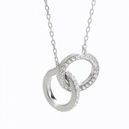Stříbrný náhrdelník se Swarovski Elements kolečko Krystal