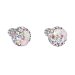 Stříbrné náušnice pecka s krystaly Swarovski růžové kulaté 31336.3 Magic Rose
