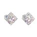 Stříbrné náušnice pecka s krystaly Swarovski ab efekt kosočtverec 31169.2 AB