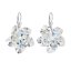 Stříbrné náušnice visací s krystaly Swarovski bílá kytička 31130.1 Krystal