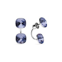 Náušnice Swarovski Elements tvaru čtverce Netta KF447010PL Provence Lavender