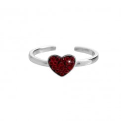 Stříbrný prsten ve tvaru srdce Siam