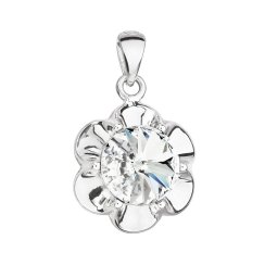 Strieborný prívesok s kryštálom Swarovski biela kvietka 34230.1 Krystal
