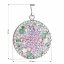 Stříbrný přívěsek s krystaly Swarovski mix barev fialová zelená růžová kulatý 34131.3 Sakura