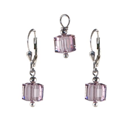 Súprava so Swarovski Elements kocky 39032.3 Light Amethyst
