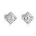 Stříbrné náušnice pecka s krystaly Swarovski bílý kosočtverec 31169.1 Krystal