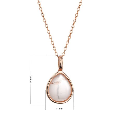 Pozlacený náhrdelník s pravým růženínem 12156.3 rose gold