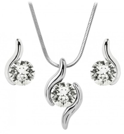 Souprava se Swarovski Elements vlnka čirá Krystal