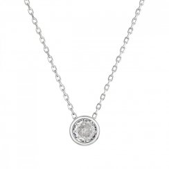 Stříbrný náhrdelník s čirým zirkonem 12052.1 Krystal