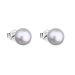 Strieborné náušnice kôstky so šedou riečnou perlou 21042.3 Grey 8 mm