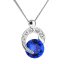 Strieborný náhrdelník s kryštálmi Swarovski modrý okrúhly 32048.3 Majestic Blue