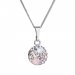 Strieborný náhrdelník so Swarovski kryštálmi okrúhly ružový 32086.3 Magic rose