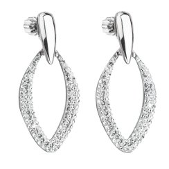 Stříbrné náušnice s křišťály Preciosa bílé 31222.1 Krystal