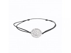 Provázkový černý náramek s přívěskem s krystaly Swarovski Elements