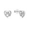 Stříbrné náušnice pecky s křišťály Preciosa psí tlapky 31307.1