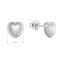 Strieborné náušnice kôstky srdca s perleťovým zirkónom 11433.1 perleť