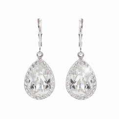 Náušnice čiré se Swarovski Elements Kapka Krystal