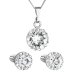 Sada šperků s krystaly Swarovski náušnice, řetízek a přívěsek bílé kulaté 39352.1 Krystal