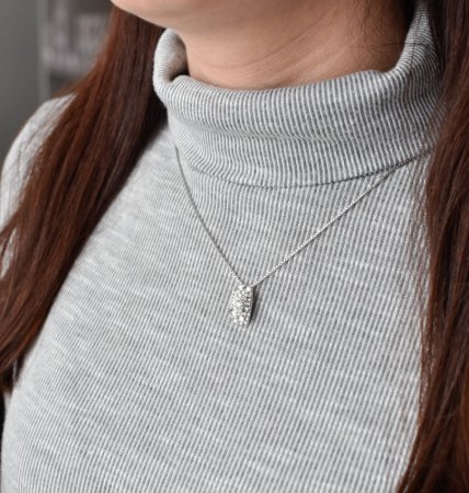 Strieborný prívesok s kryštálmi Swarovski biely obdĺžnik 34194.1 Kryštál