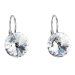 Stříbrné náušnice visací s krystaly Swarovski bílé kulaté 31106.1 Krystal