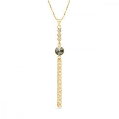 Náhrdelník šedý sa Swarovski Elements Ballena NCG1122SS29BD Black Diamond