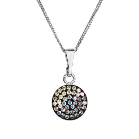 Strieborný náhrdelník so Swarovski kryštálmi okrúhly mesačný 32086.3 moonlight