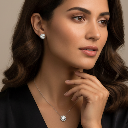 Náhrdelník s čírymi zirkónmi Princesse SN001C